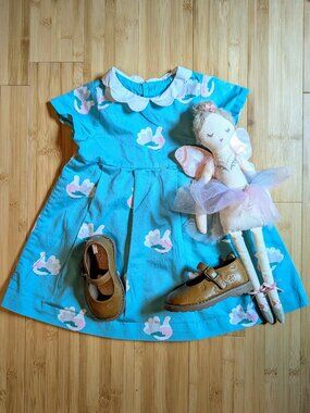 Jacadi Paris Girl's Dove Print Dress Size 24M